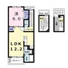 ライトスプリングＢ 1LDKの間取り