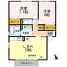 ジュアン ボヌール A棟 2LDKの間取り