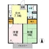 プレジール高須　A棟 2DKの間取り