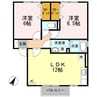 グレイス A棟 2LDKの間取り
