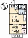 サンリバー弐番館 1LDKの間取り