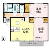 シティーハウス南手城2 2LDKの間取り