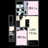 高西町南アパート 2LDKの間取り
