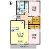セジュールリアン 2LDKの間取り