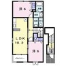 カーサフィオーレＢ 2LDKの間取り