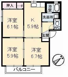 間取り図 グレース曙E棟