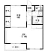 城西マンション 1LDKの間取り