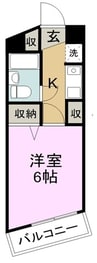 メゾンアルカディア御門 1Kの間取り