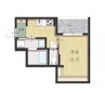 Comfort三吉南 1Kの間取り