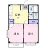 サンハイツ沖野上 2DKの間取り