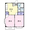 サンハイツ沖野上 2DKの間取り