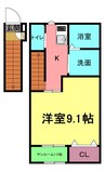 アルデバランＡ棟 1SKの間取り