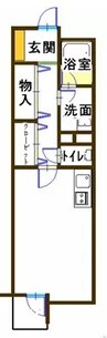 ヒューマンズ沖野上 1Kの間取り