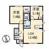 ヴィラシオン木之庄　Ｃ棟 2LDKの間取り