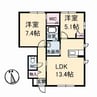 ヴィラシオン木之庄　Ｃ棟 2LDKの間取り