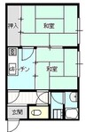 北美台ハイツ 2Kの間取り