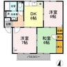 プレジールムラカミ 3DKの間取り