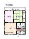 サンパレスひよりが丘C 2DKの間取り