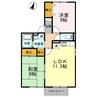 セジュール岡本D 2LDKの間取り