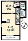 グランベレオ沖野上 1LDKの間取り