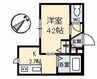 グランドベレオ明治町 1Kの間取り