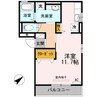 ドルチェ城南 1Rの間取り