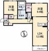 シャルマンヴィラージュ 2LDKの間取り