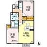 サンローズコートⅢ 2LDKの間取り