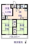 リバーサイドハウス 3DKの間取り