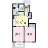 アンソレイエ 2Kの間取り