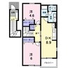 ベルメゾン福地Ｃ 2DKの間取り