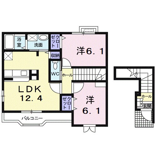 間取り図 シャン．ド．フルールⅡＡ