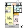 D-residence多治米東N 1LDKの間取り