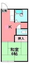アネックス横屋B 1Kの間取り