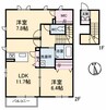 サンビレッジB 2LDKの間取り