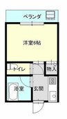 ホームズ沖野上 1Kの間取り