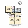 メゾンパークス 参番館 2DKの間取り