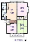 サンヒルズB 3DKの間取り