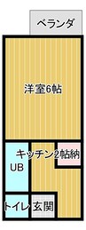 アーバンタニグチ 1Kの間取り