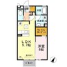 カーサグランデAgas 1LDKの間取り