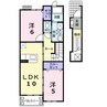 アルバ　グランデＡ 2LDKの間取り
