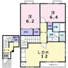 ラ・フォーレ南丘Ａ 2LDKの間取り