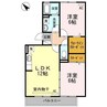 セジュール新涯 2LDKの間取り