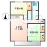 ドミール三成 2LDKの間取り