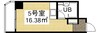 リアライズ福山 1Rの間取り