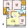 グランドゥールフジイ 3LDKの間取り
