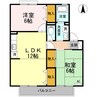 ビラ芳翠B棟 2LDKの間取り