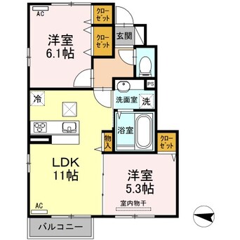 間取図 D-room椿