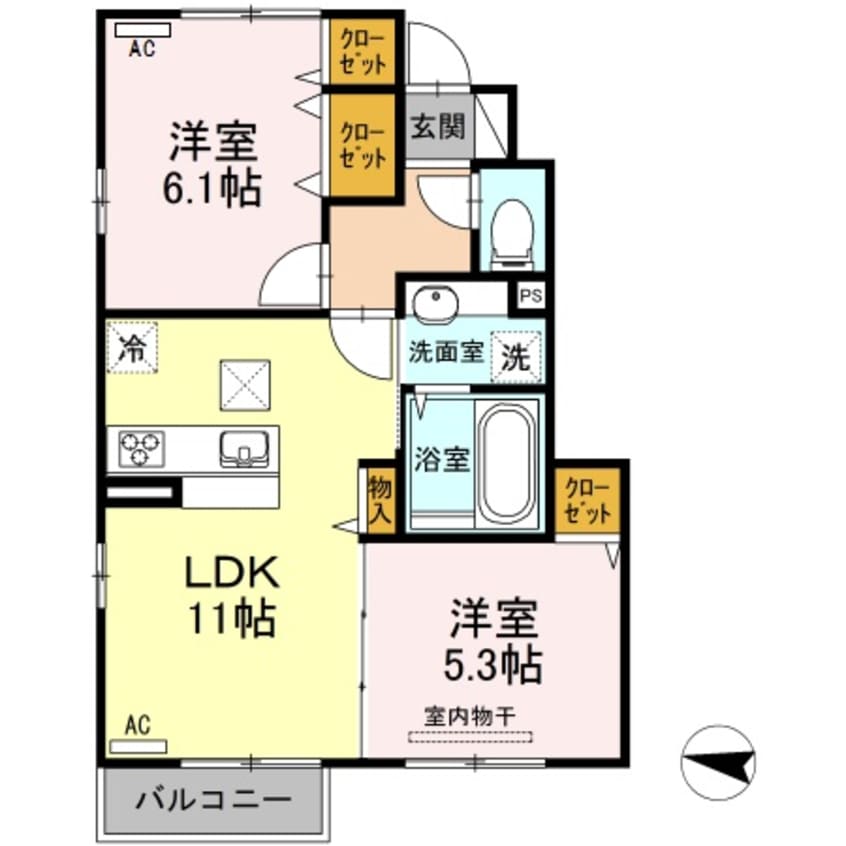 間取図 D-room椿
