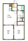 クレセント道三 2LDKの間取り